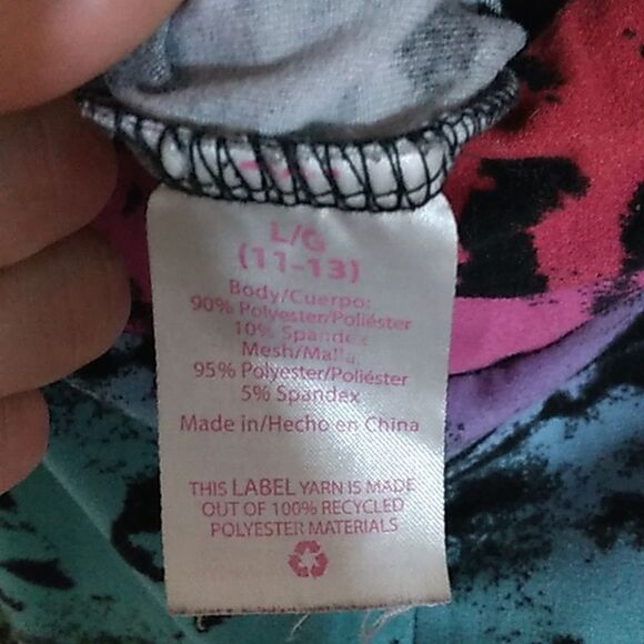 Large No Boundaries Rainbow Leggings Sheer sides 11-13 - Picture 6 of 6